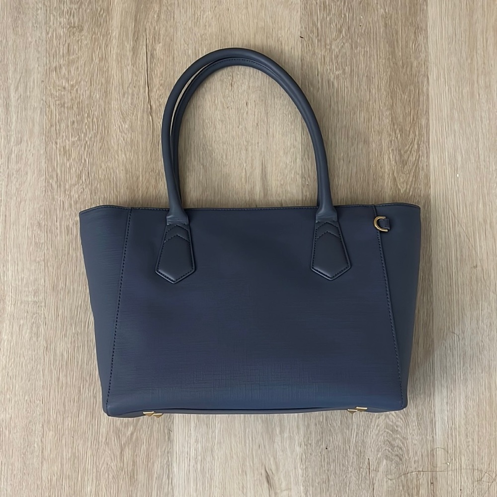 Dagne Dover Signature Classic Canvas Tote in Ash Blue